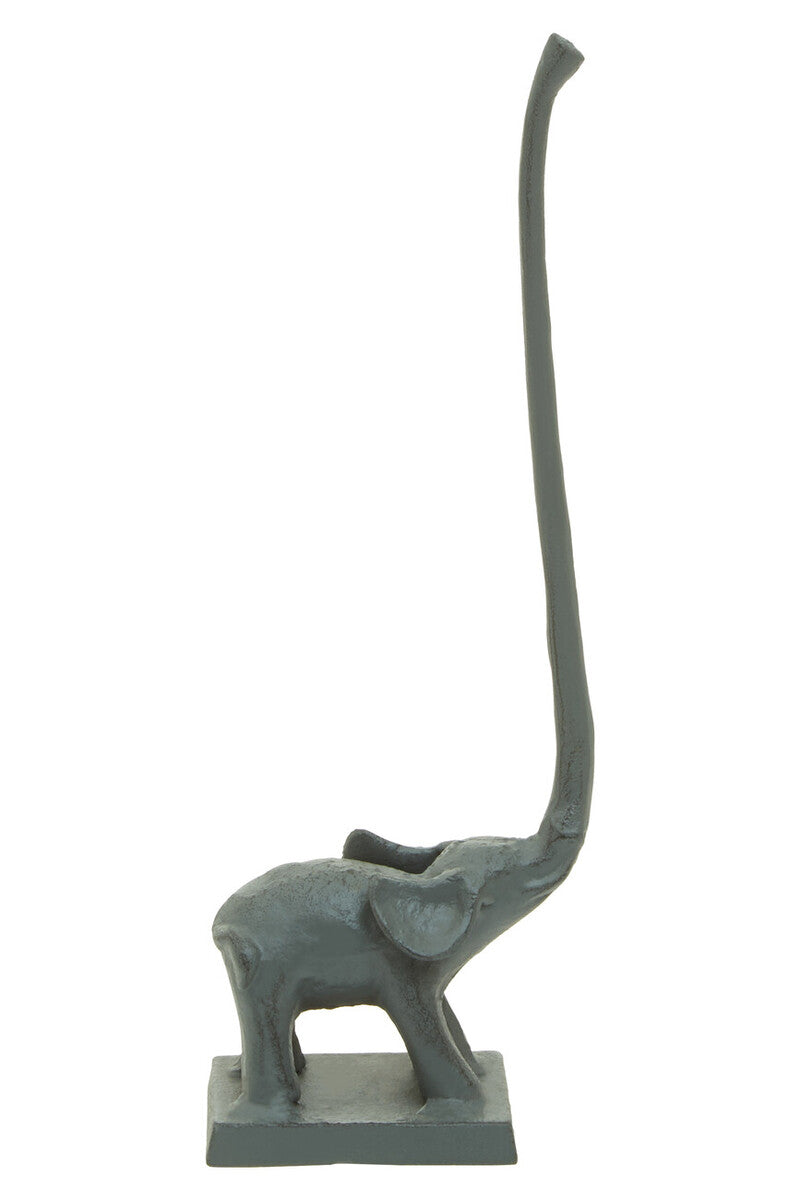 Orsina Fauna Grey Elephant Freestanding Toilet Roll Holder - Square Base