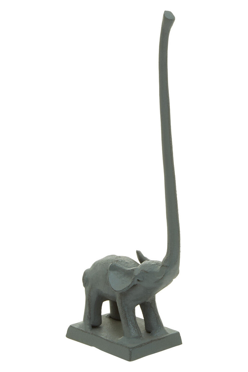 Orsina Fauna Grey Elephant Freestanding Toilet Roll Holder - Square Base
