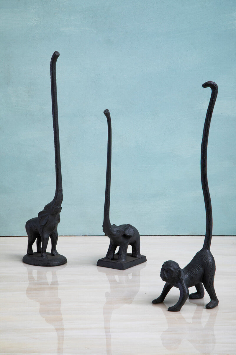 Orsina Fauna Grey Elephant Freestanding Toilet Roll Holder - Square Base