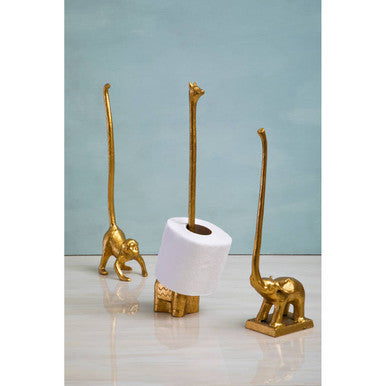 Orsina Fauna Llama Toilet Roll Holder – Gold Finish Bathroom Decor