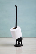 Orsina Fauna Elephant Toilet Roll Holder – Black Finish Bathroom Decor