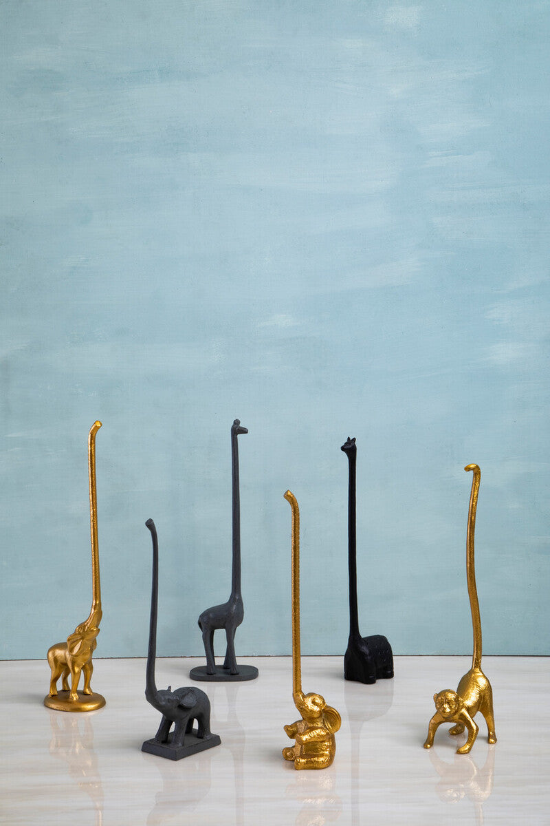 Orsina Gold Elephant Toilet Roll Holder – Freestanding Bathroom Decor