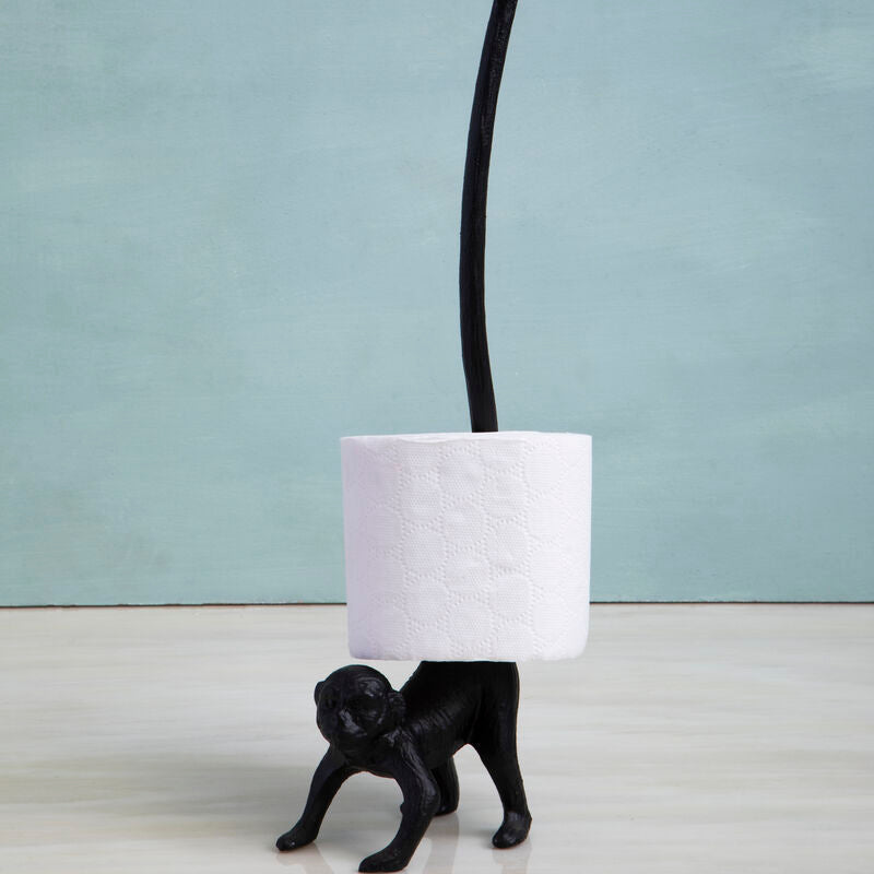 Orsina Fauna Monkey Toilet Roll Holder – Luxury Black Bathroom Decor