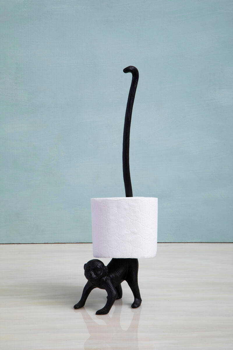 Orsina Fauna Monkey Toilet Roll Holder – Luxury Black Bathroom Decor