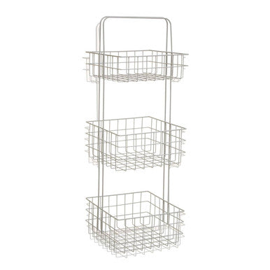 Orsina Kirby Three Tier White Storage Caddy | Bathroom Countertop Organiser