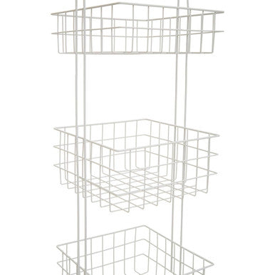 Orsina Kirby Three Tier White Storage Caddy | Bathroom Countertop Organiser