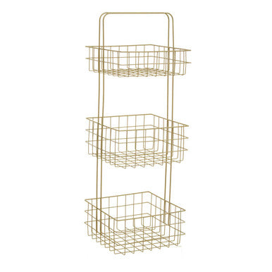Orsina Kirby Three Tier Gold Storage Caddy | Luxury Bathroom Organiser