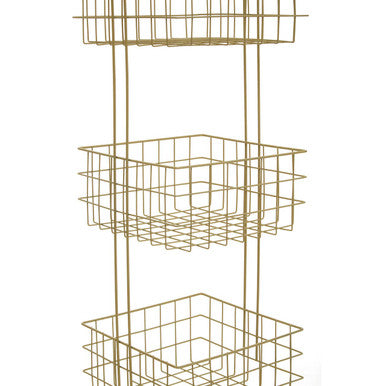 Orsina Kirby Three Tier Gold Storage Caddy | Luxury Bathroom Organiser