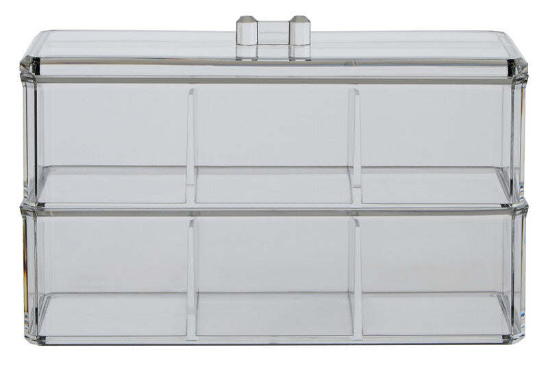 Orsina Romm 6-Compartment Clear Plastic Makeup & Cosmetic Organiser