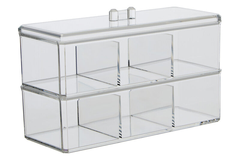 Orsina Romm 6-Compartment Clear Plastic Makeup & Cosmetic Organiser