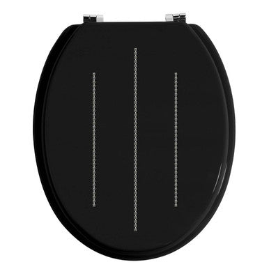 Orsina Black Toilet Seat with Diamante Detail – Luxury Modern Bathroom
