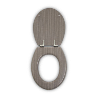 Orsina Brooks Grey Wood Toilet Seat – Modern Contemporary Bathroom Decor