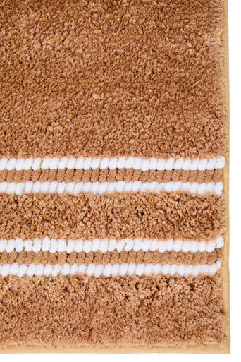 Orsina Small Camel Bath Mat – Non-Slip Textural Bathroom Rug, Brown