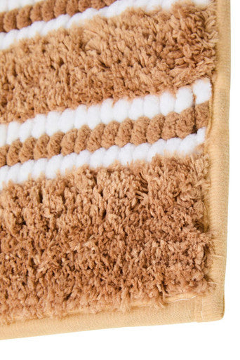 Orsina Small Camel Bath Mat – Non-Slip Textural Bathroom Rug, Brown
