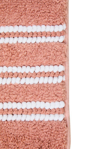 Orsina Large Dusky Pink Bath Mat – Plush Absorbent Cotton Bathroom Rug