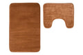 Orsina Camel Bath and Pedestal Mat Set – Plush Absorbent Bathroom Rugs