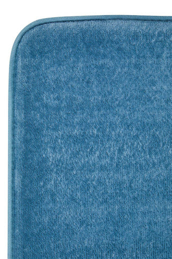 Orsina Denim Blue Bath and Pedestal Mat Set | Soft Absorbent Fabric