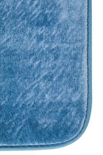 Orsina Denim Blue Bath and Pedestal Mat Set | Soft Absorbent Fabric
