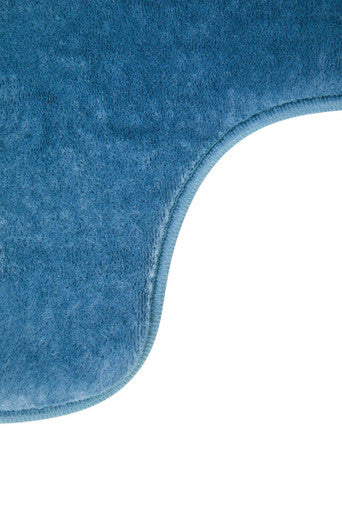 Orsina Denim Blue Bath and Pedestal Mat Set | Soft Absorbent Fabric