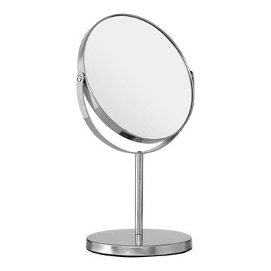 Orsina Marisha Silver Metal Swivel Table Mirror | Modern Vanity Mirror