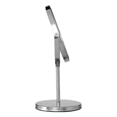 Orsina Marisha Silver Metal Swivel Table Mirror | Modern Vanity Mirror