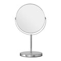 Orsina Marisha Silver Metal Swivel Table Mirror | Modern Vanity Mirror