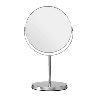 Orsina Marisha Silver Metal Swivel Table Mirror | Modern Vanity Mirror