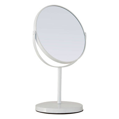Orsina Marisha White Metal Swivel Table Mirror | Large Vanity Mirror