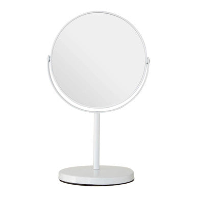 Orsina Marisha White Metal Swivel Table Mirror | Large Vanity Mirror