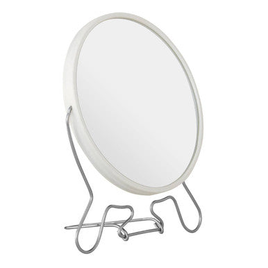 Orsina Mison White Metal Large Shaving Mirror | Modern Vanity Mirror