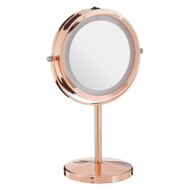 Orsina Clara Rose Gold LED Vanity Mirror | Illuminated Table Mirror