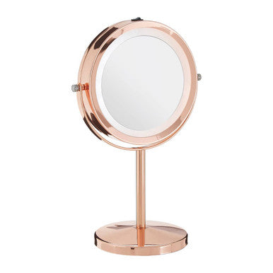 Orsina Clara Rose Gold LED Vanity Mirror | Illuminated Table Mirror