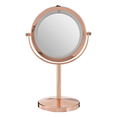 Orsina Clara Rose Gold LED Vanity Mirror | Illuminated Table Mirror