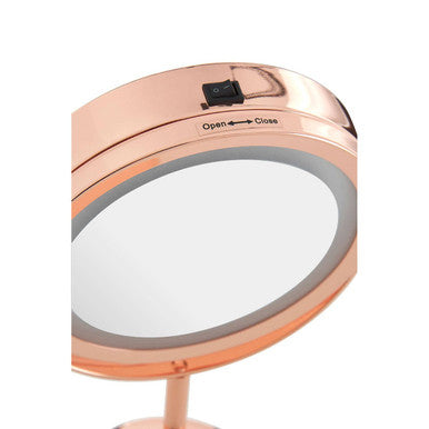 Orsina Clara Rose Gold LED Vanity Mirror | Illuminated Table Mirror