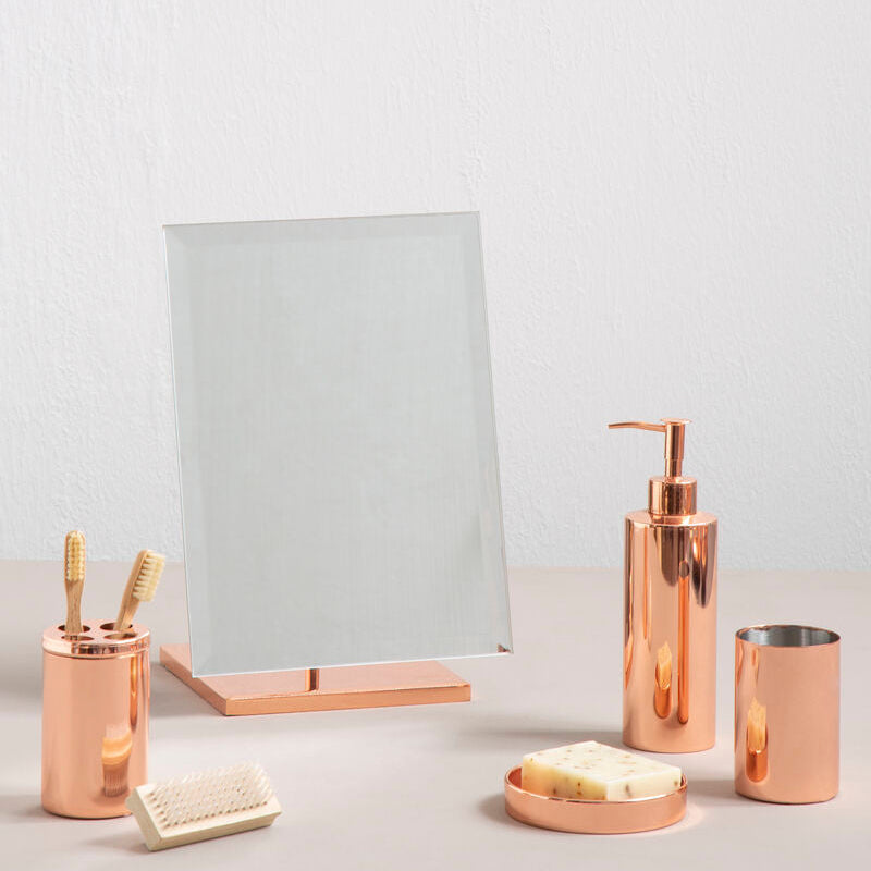 Orsina Clara Rose Gold Table Mirror | Modern Vanity Dressing Table Mirror