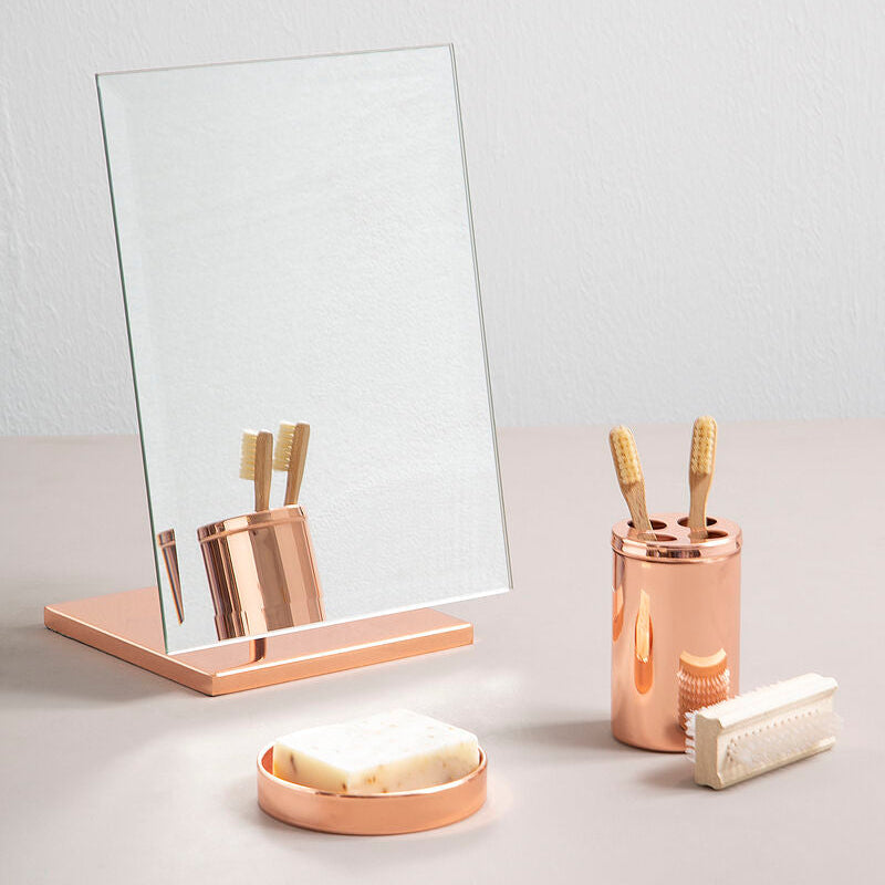 Orsina Clara Rose Gold Table Mirror | Modern Vanity Dressing Table Mirror