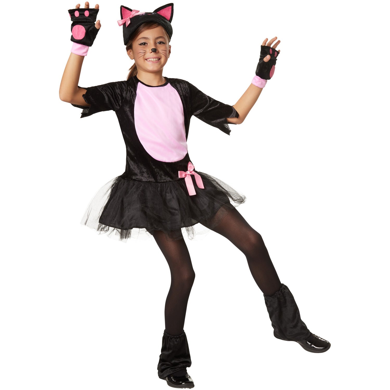 Massive Discounts Girls Kitty Cat Halloween Costume - 4 Piece Tutu Dress