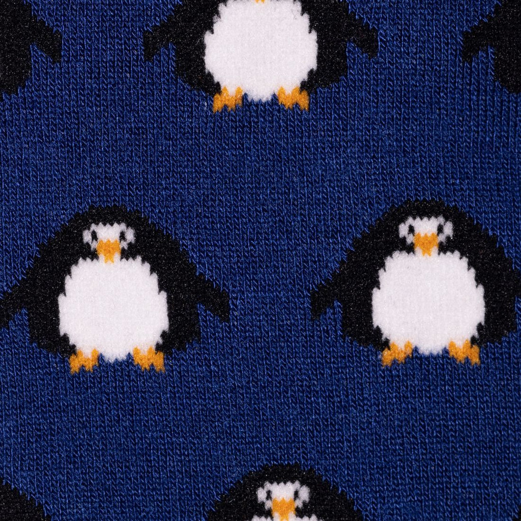 Bamboo Socks – Swole Panda Navy Blue Penguin Print Men's Socks