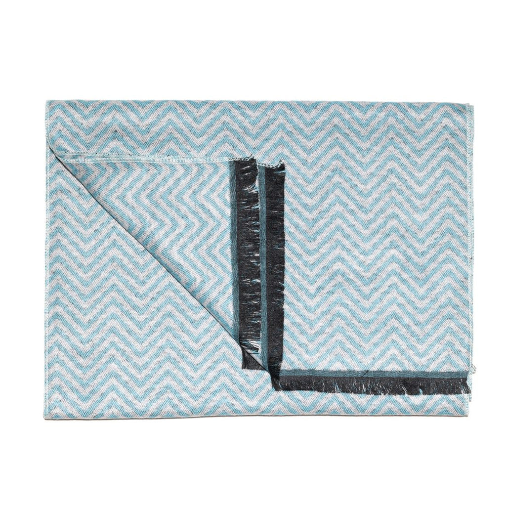 Swole Panda Light Blue Herringbone Bamboo Scarf – Sustainable Luxury
