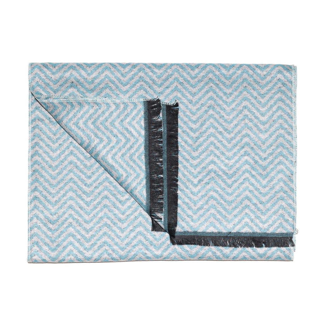 Swole Panda Light Blue Herringbone Bamboo Scarf – Sustainable Luxury