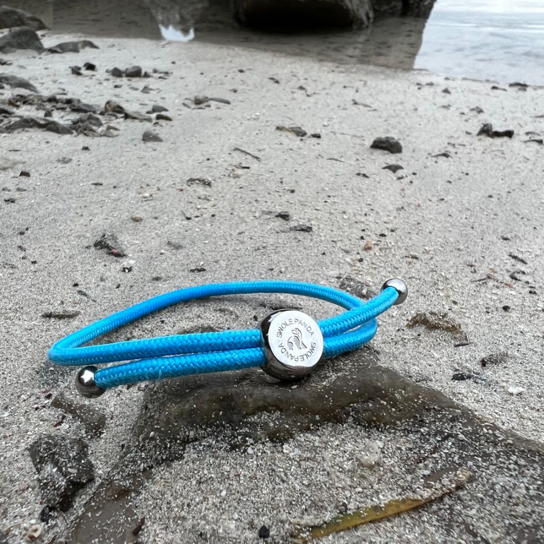 Swole Panda Sky Blue Recycled Rope Bracelet | Sustainable Unisex Jewelry