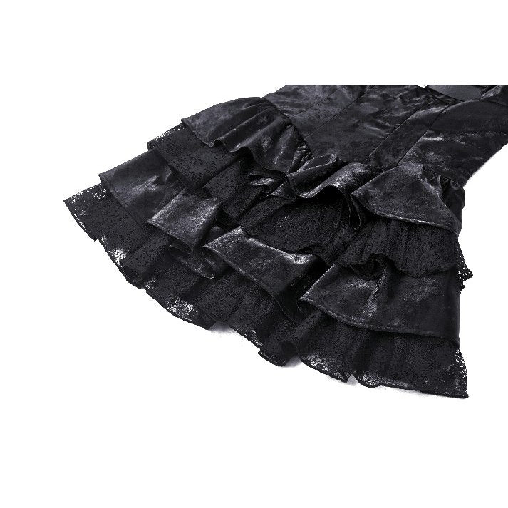 Dark in Love Harriet Punk Shiny PU Leather Layered Corset Dress