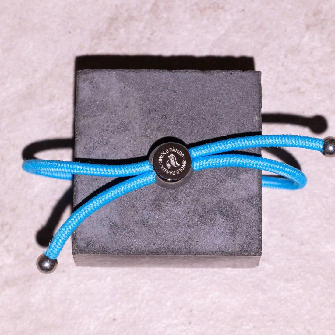Swole Panda Sky Blue Recycled Rope Bracelet | Sustainable Unisex Jewelry