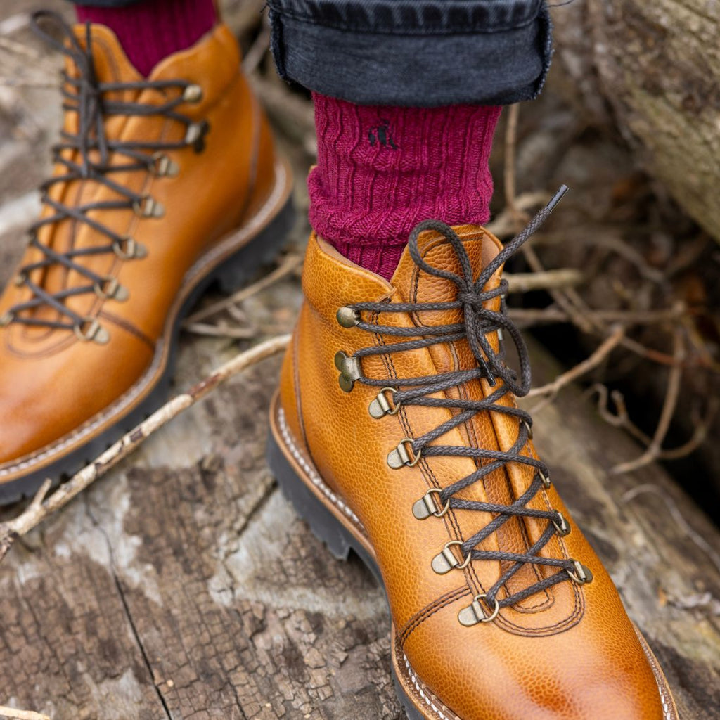 Swole Panda Burgundy Bamboo Boot Socks – Thick Knit Thermal Hosiery