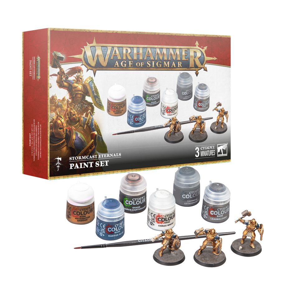 Snaps Stormcast Eternals Paints Set – Warhammer Starter Kit with 3 Minis