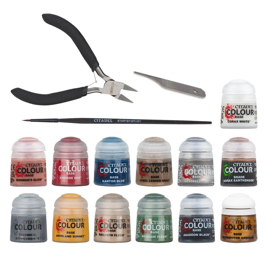 Warhammer Age of Sigmar Citadel Paints and Tools Set – 13 Paints & 3 Tools