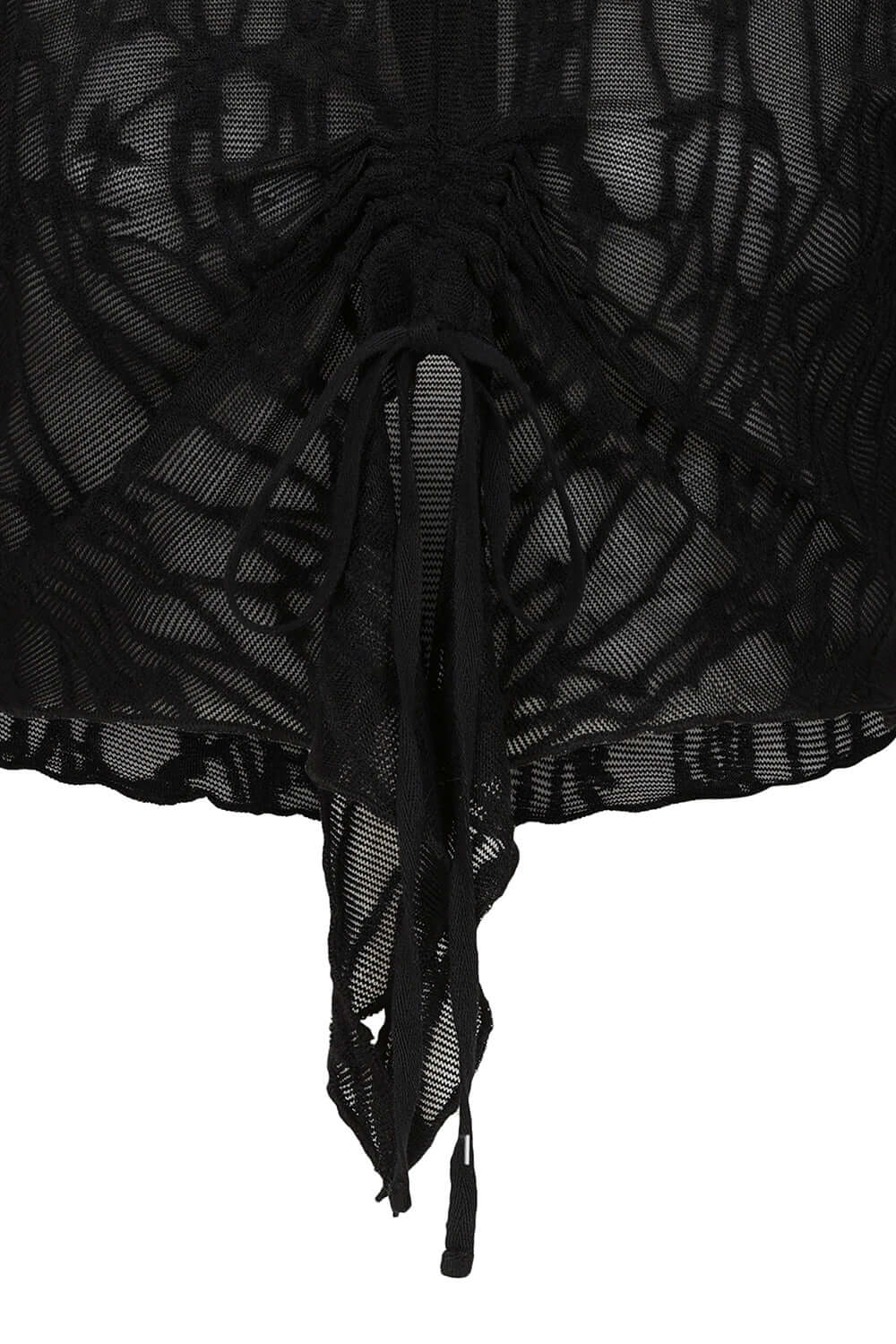 Banned Apparel Abyssia Black Lace Goth Top | Flared Sleeve Mesh Crop
