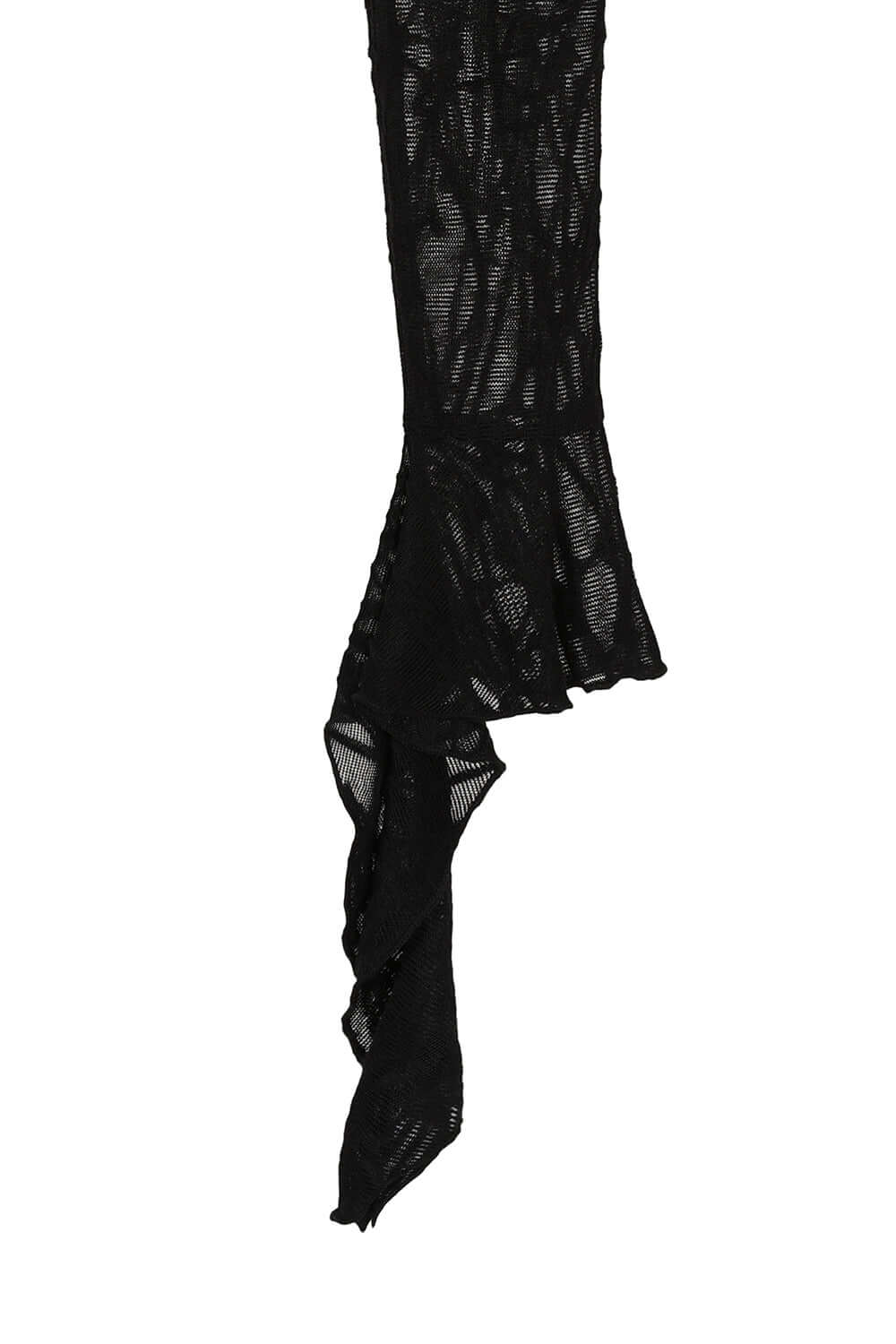 Banned Apparel Abyssia Black Lace Goth Top | Flared Sleeve Mesh Crop