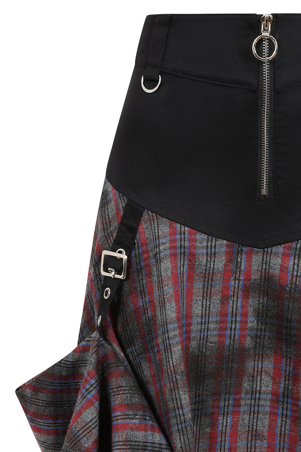 Banned Apparel Morrigan Red Tartan Goth Asymmetric Skirt