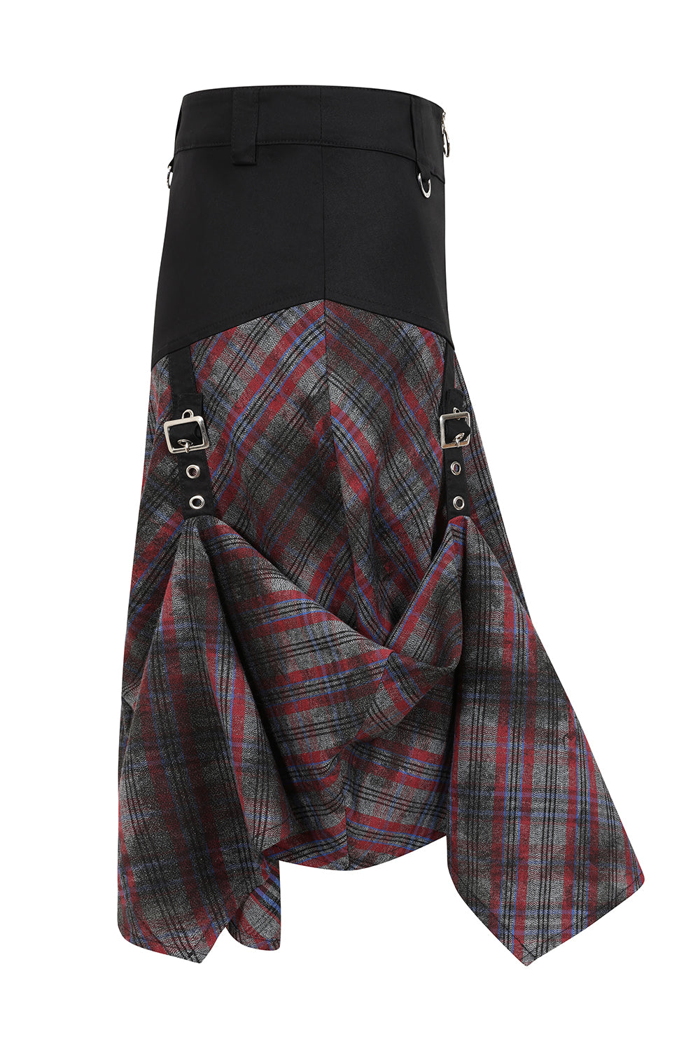 Banned Apparel Morrigan Red Tartan Goth Asymmetric Skirt
